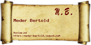 Meder Bertold névjegykártya